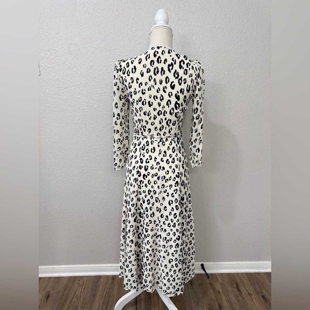 Reformation Wrap Midi Dress Leopard Print Size S - Picture 6 of 9
